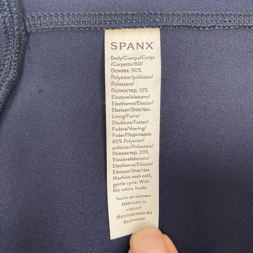 Spanx Women's Faux Suede Leggings Classic Navy Blue High Rise Ankle Size XS NEW - Picture 12 of 14